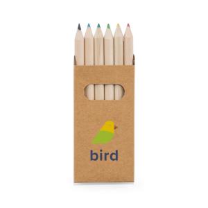 BIRD. Caixa de cartão com 6 mini lápis de cor - 51750.01